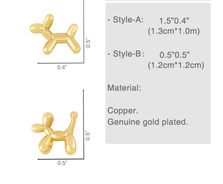 Balloon Dog Stud Earrings