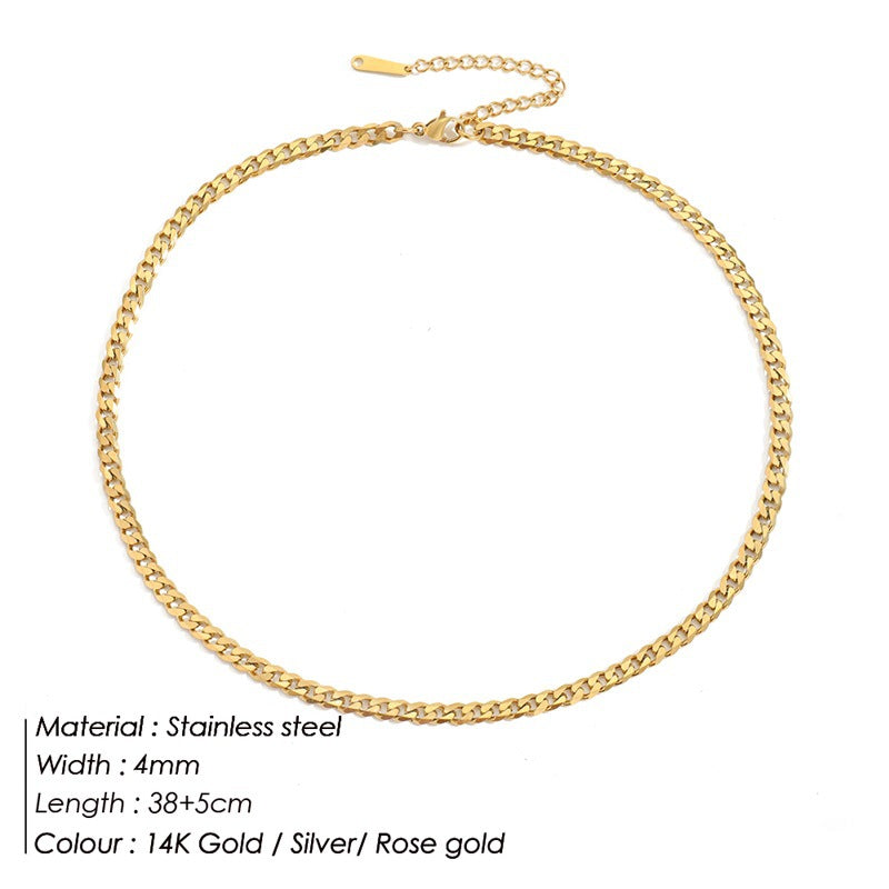 14K Gold Plated Stainless Steel Cuban Necklace