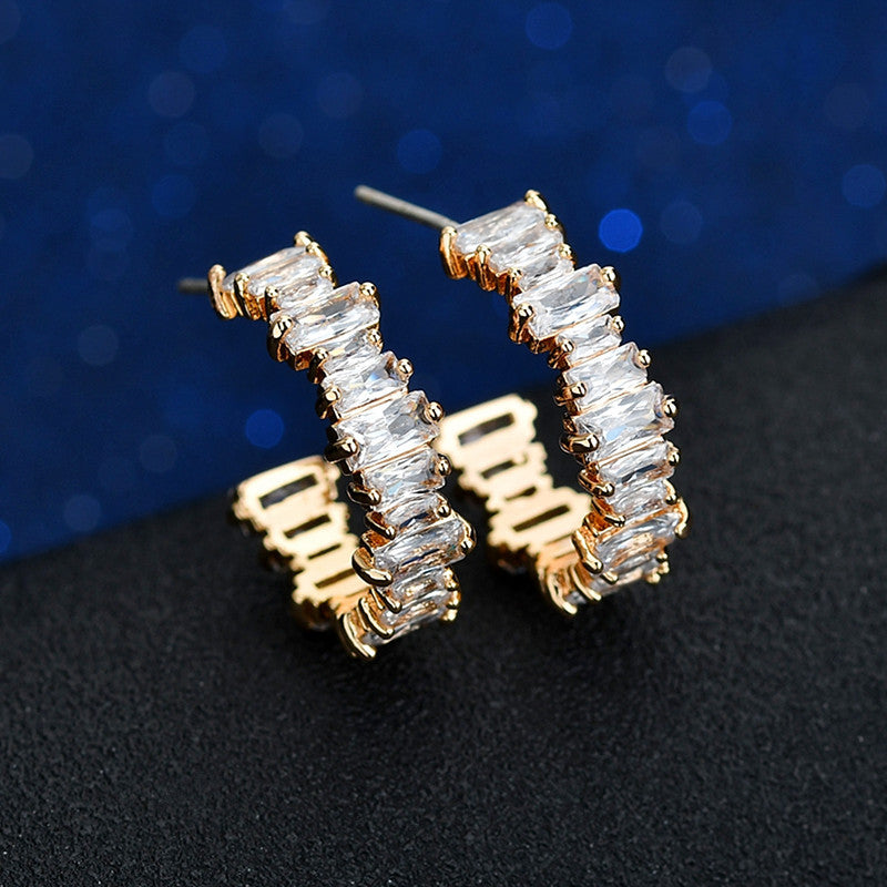 Small Baguette Hoop Earrings