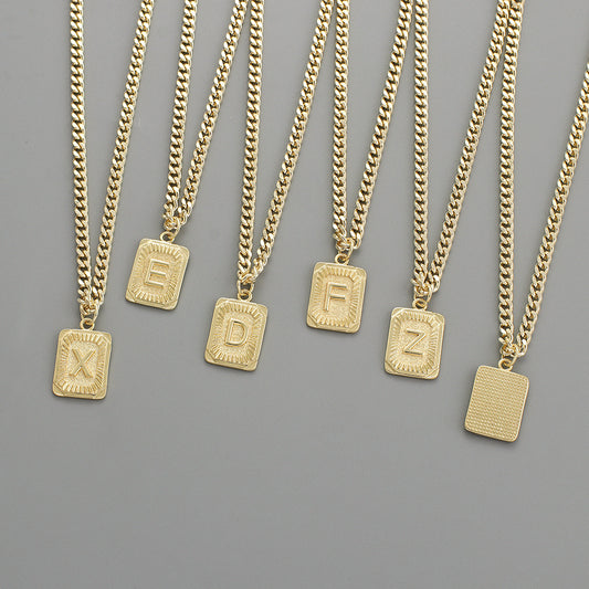 Vintage Letter Pendant Necklace