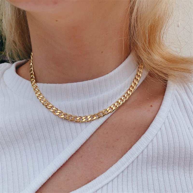 14K Gold Plated Stainless Steel Cuban Necklace