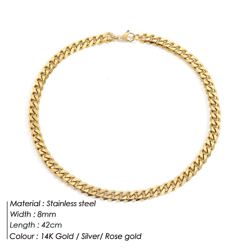 14K Gold Plated Stainless Steel Cuban Necklace
