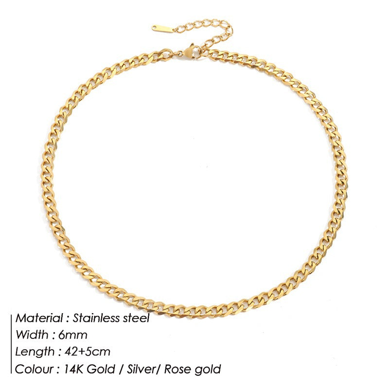 14K Gold Plated Stainless Steel Cuban Necklace