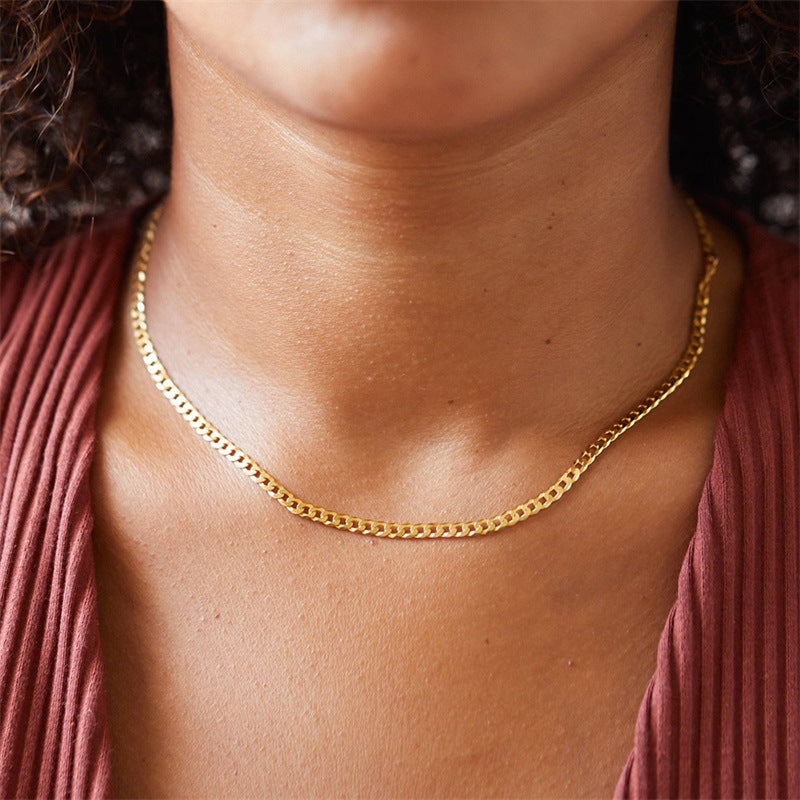 14K Gold Plated Stainless Steel Cuban Necklace