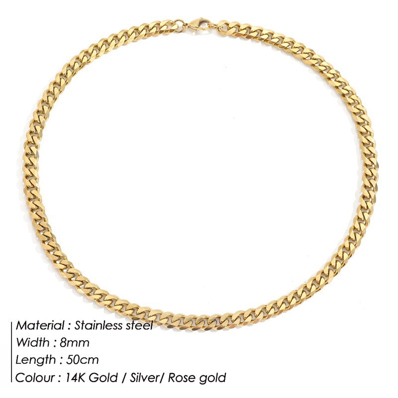 14K Gold Plated Stainless Steel Cuban Necklace