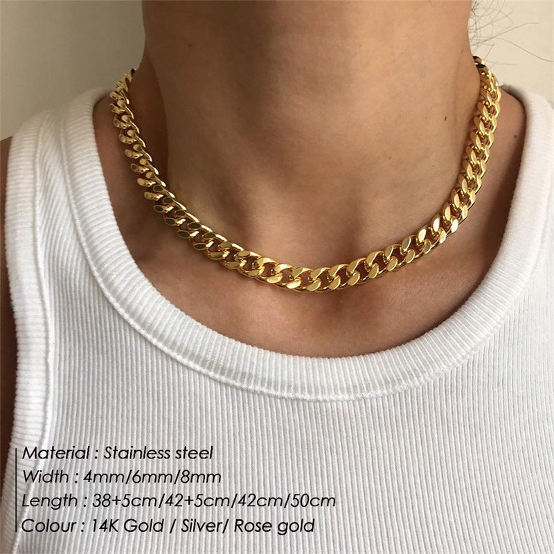 14K Gold Plated Stainless Steel Cuban Necklace