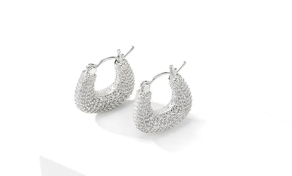 Mini “U” Pave Earrings