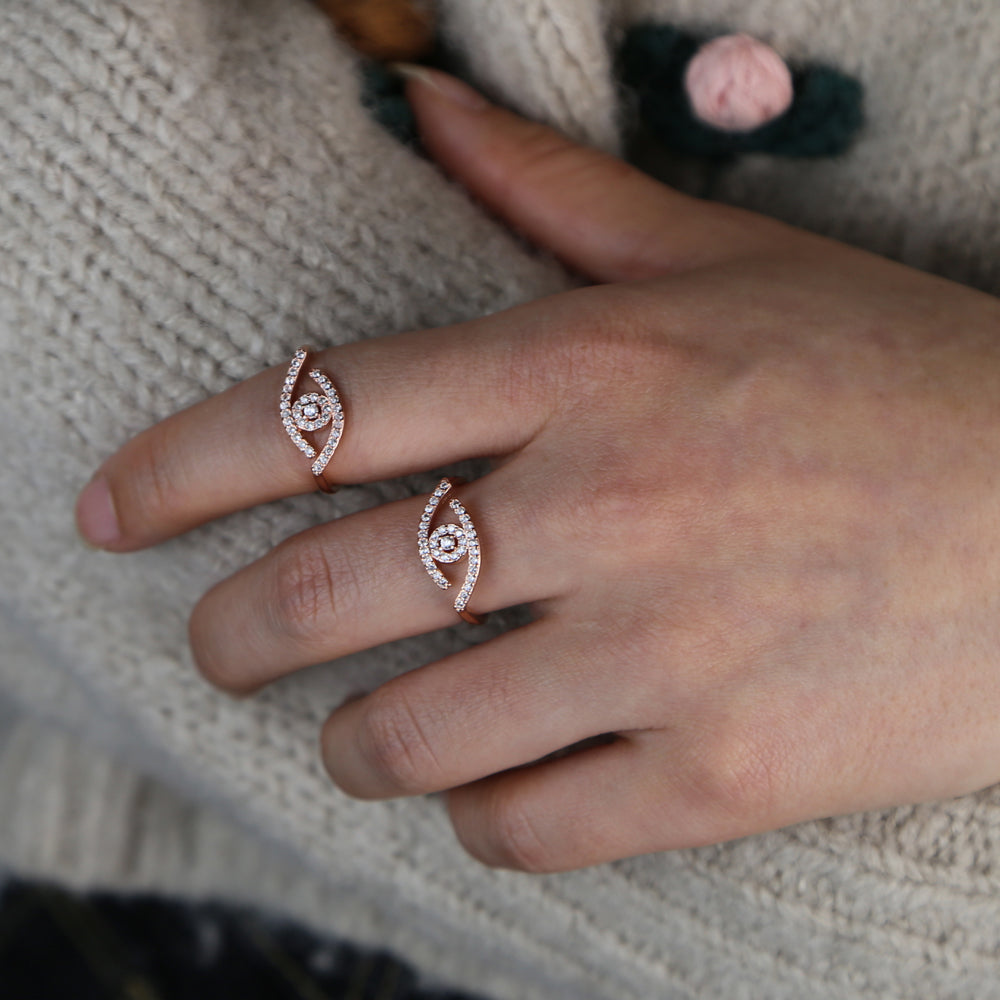 Rose Gold Evil Eye Ring