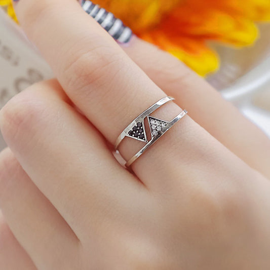 925 Sterling Silver Geometric Ring