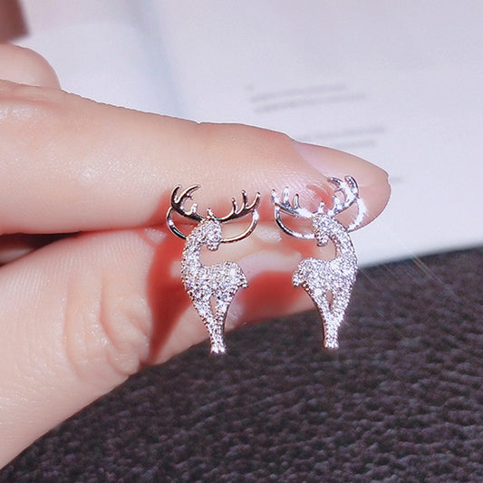 Crystal Stud Deer Earrings