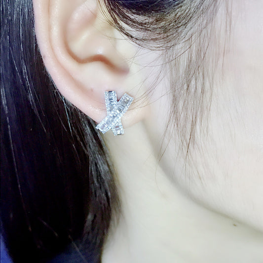 “X” Baguette Stud Earrings