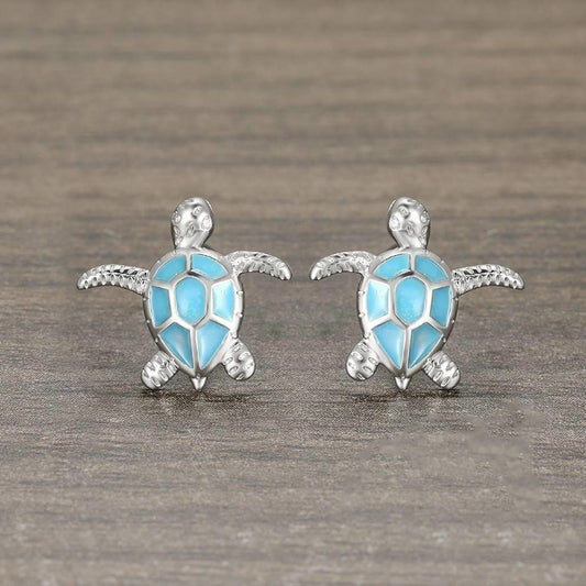 Turquoise Turtle Stud Earrings