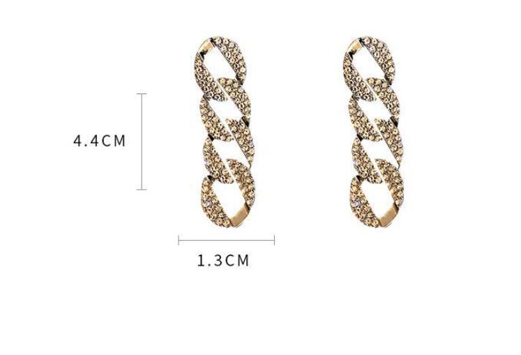 Crystal Cuban Link Earrings