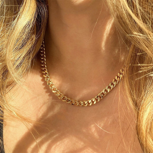 14K Gold Plated Stainless Steel Cuban Necklace