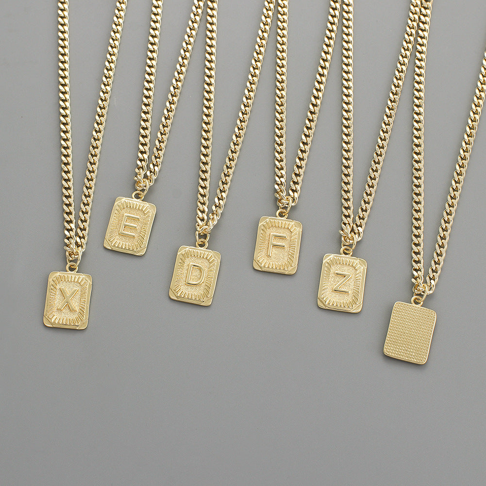 Vintage Letter Pendant Necklace