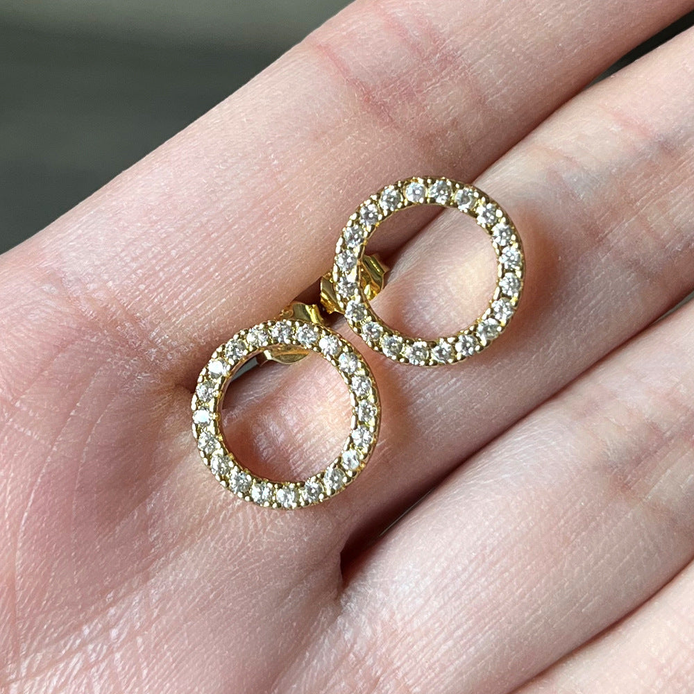 “O” Crystal Stud Earrings