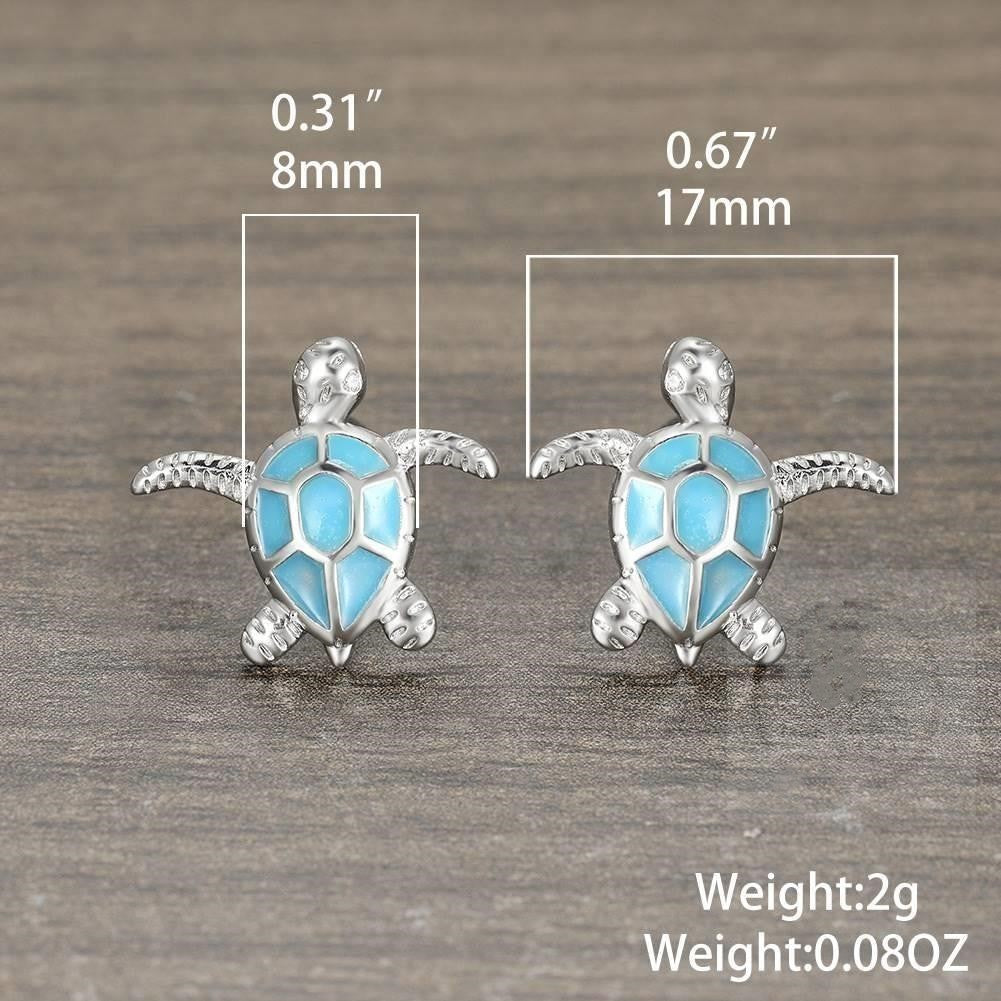 Turquoise Turtle Stud Earrings