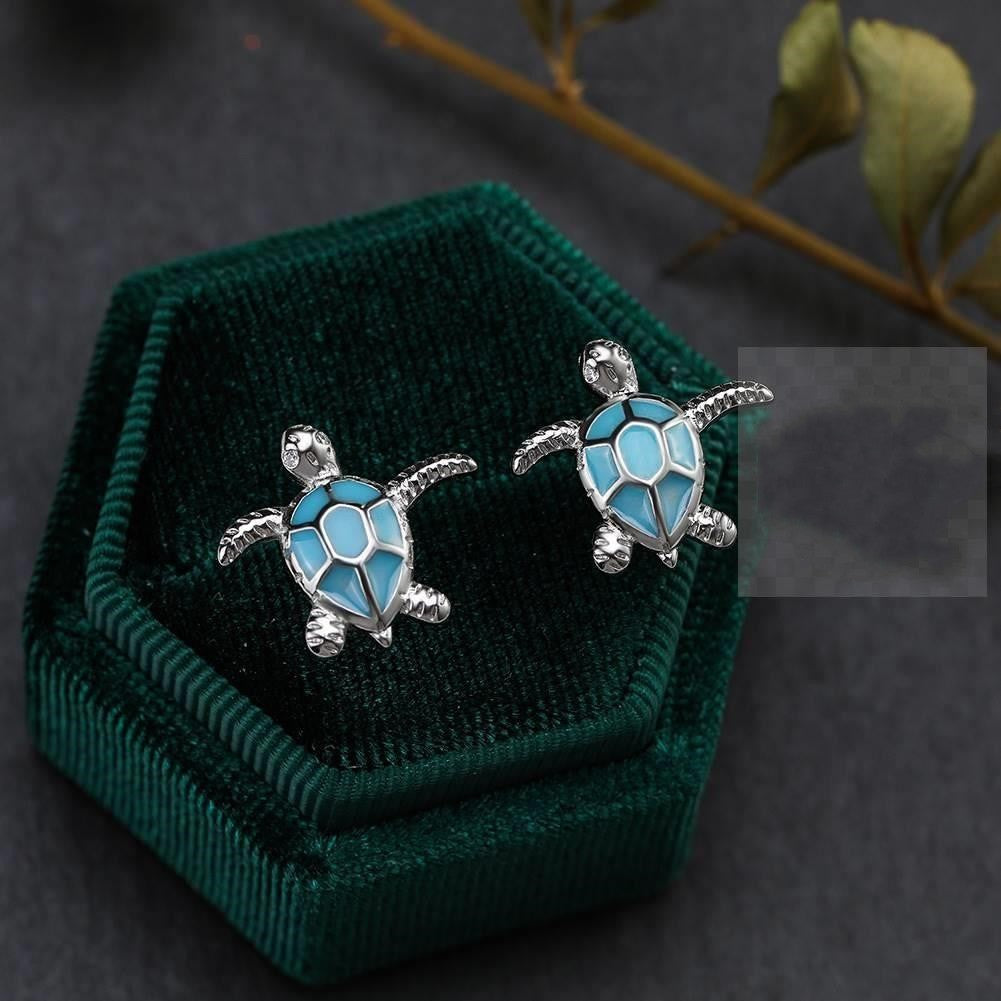 Turquoise Turtle Stud Earrings