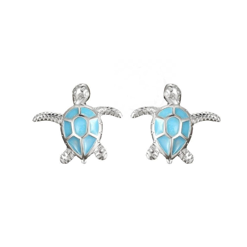 Turquoise Turtle Stud Earrings