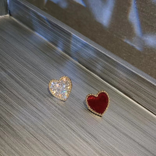 Fraternal Heart Stud Earrings