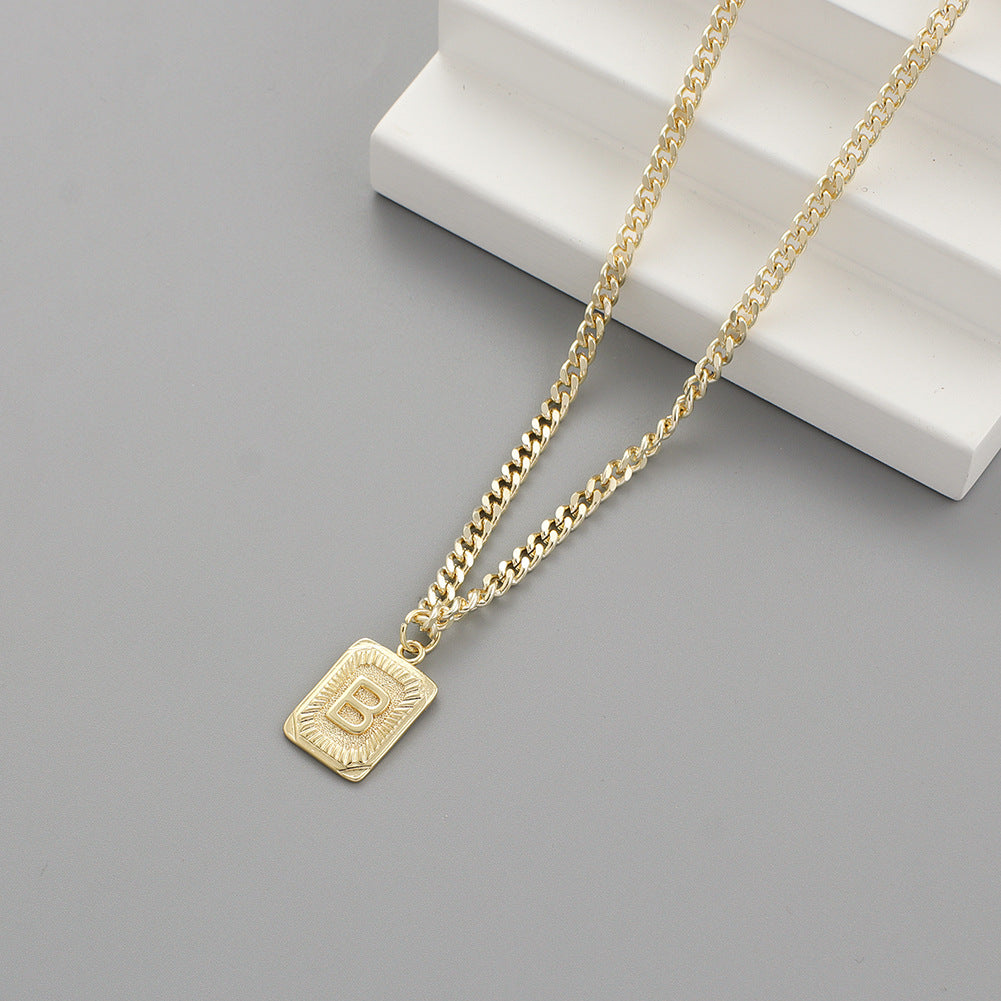 Vintage Letter Pendant Necklace